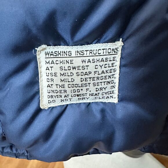 VTG Skitique Puffer Coat Ski Jacket Blue Goose Down Blue Sz Large Made in Japan - Picture 10 of 16